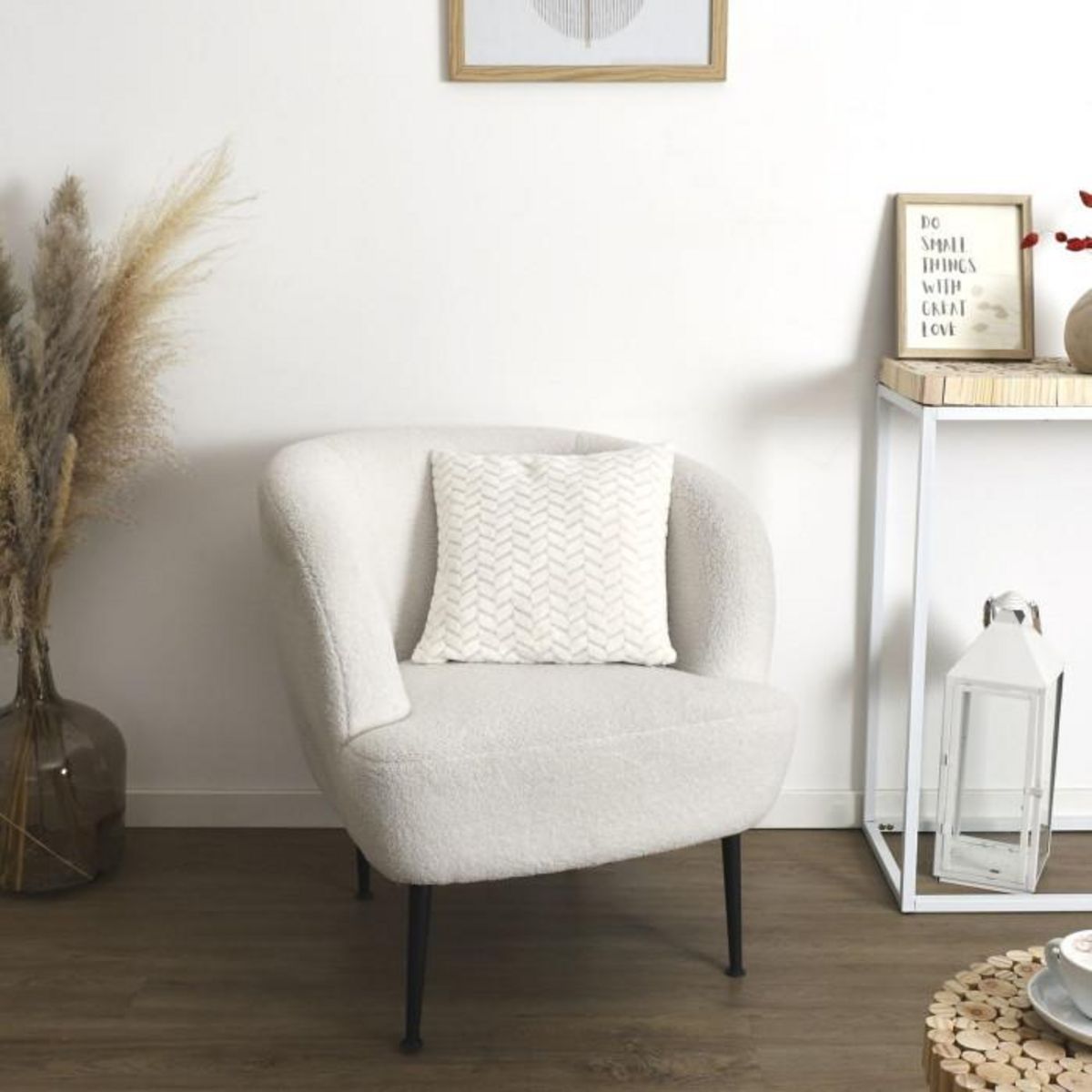 Paris Prix Coussin Déco Chevron  Crush  40x40cm Blanc