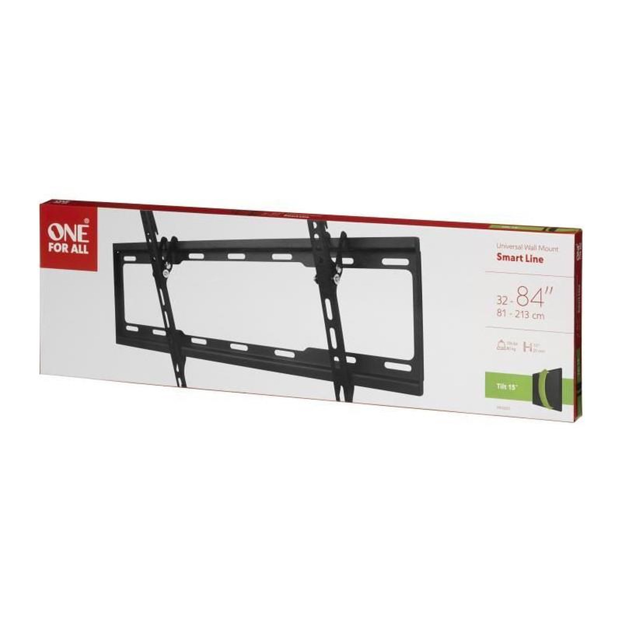 Voir la diapositive 4 : ONEFORALL1 ONE FOR ALL WM2621 - Support mural avec reglage dinclinaison de 15 pour TV de 32 a 84 81 a 213cm - Noir