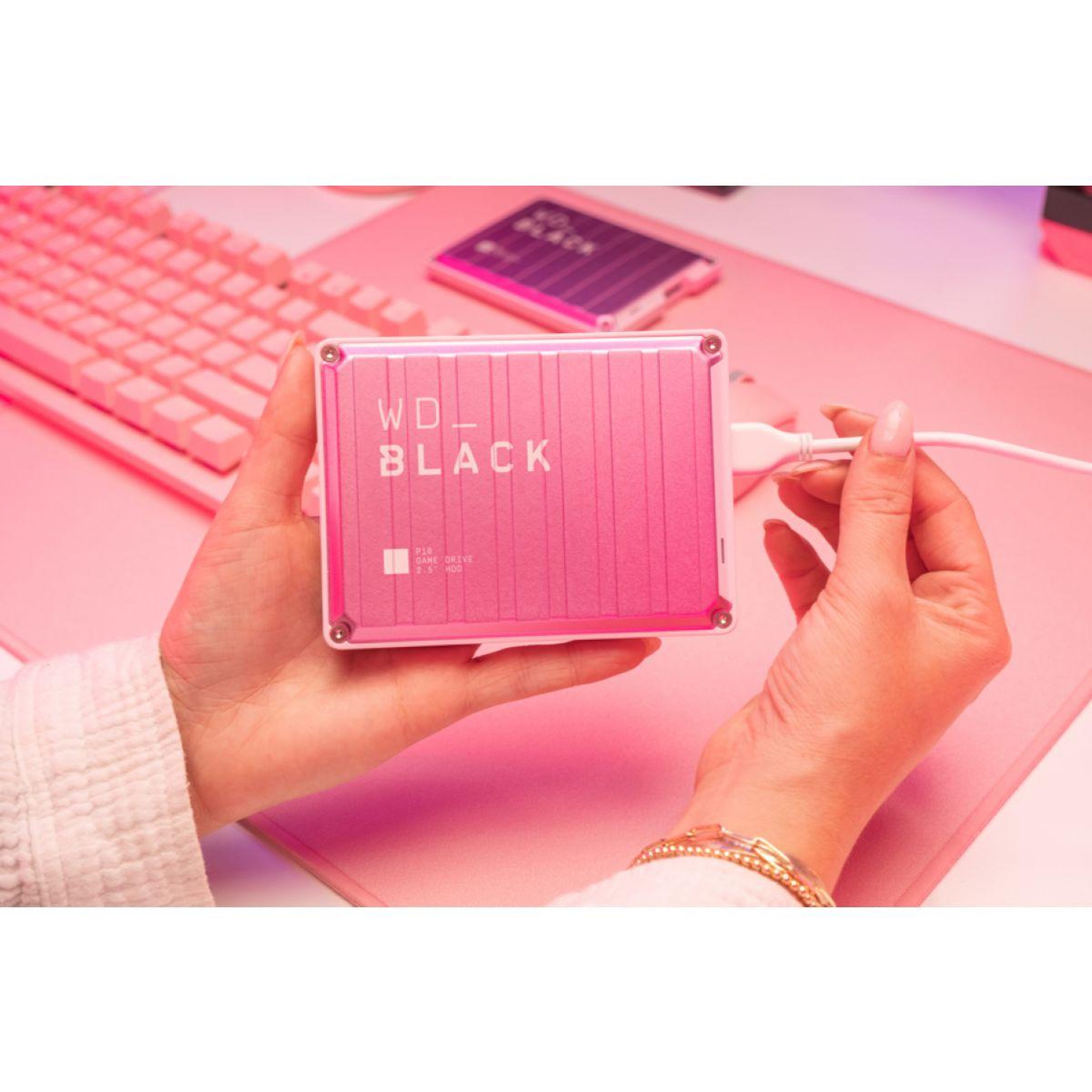 Voir la diapositive 3 : Western Digital Disque dur externe 2To Black P10 Game Drive Pink Worldwide