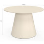 Voir la diapositive 5 : ID MARKET Table de jardin ronde AMELIA 120 CM 6 personnes avec pied central en métal beige