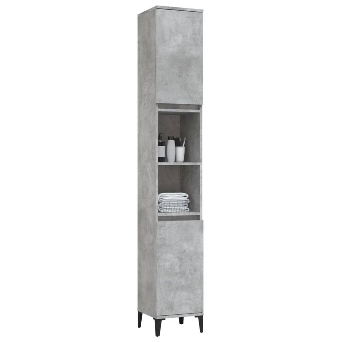 VIDAXL Armoire de salle de bain gris beton 30x30x190 cm