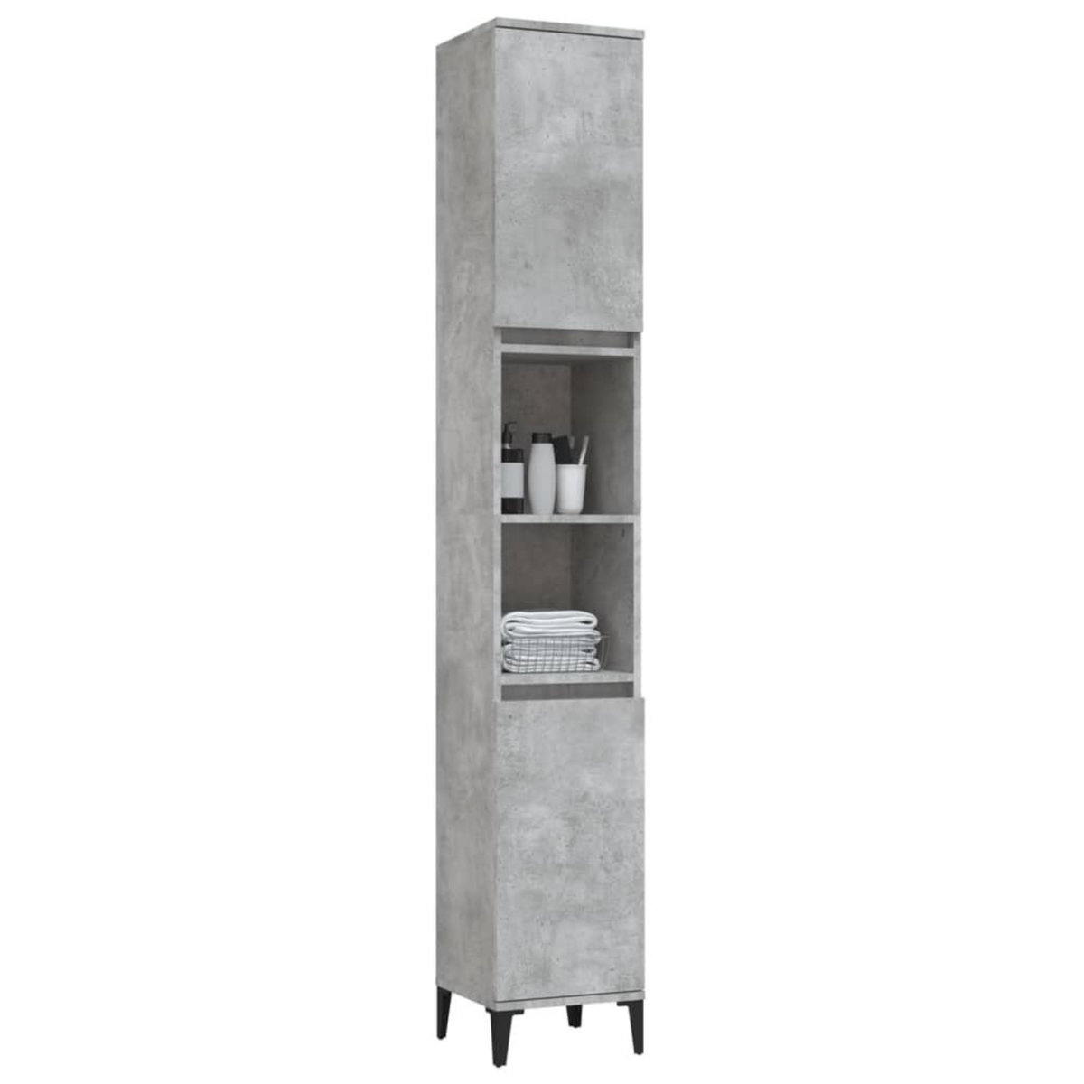 VIDAXL Armoire de salle de bain gris beton 30x30x190 cm