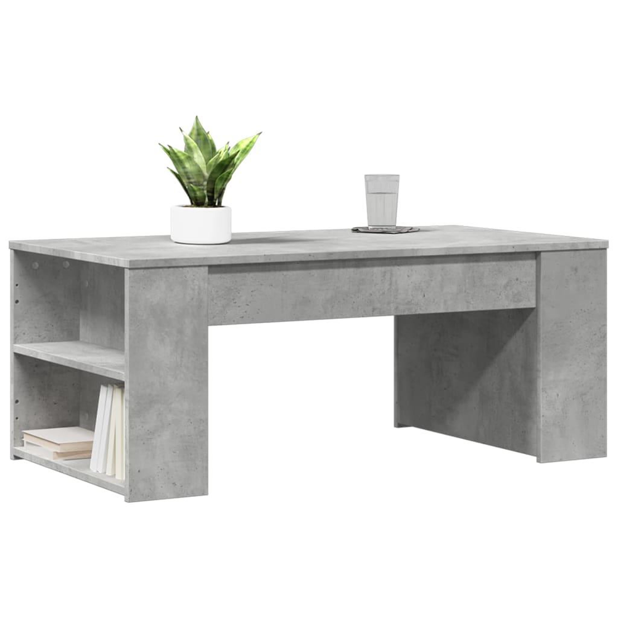 Voir la diapositive 3 : VIDAXL Table basse gris beton 102x55x42 cm bois d'ingenierie