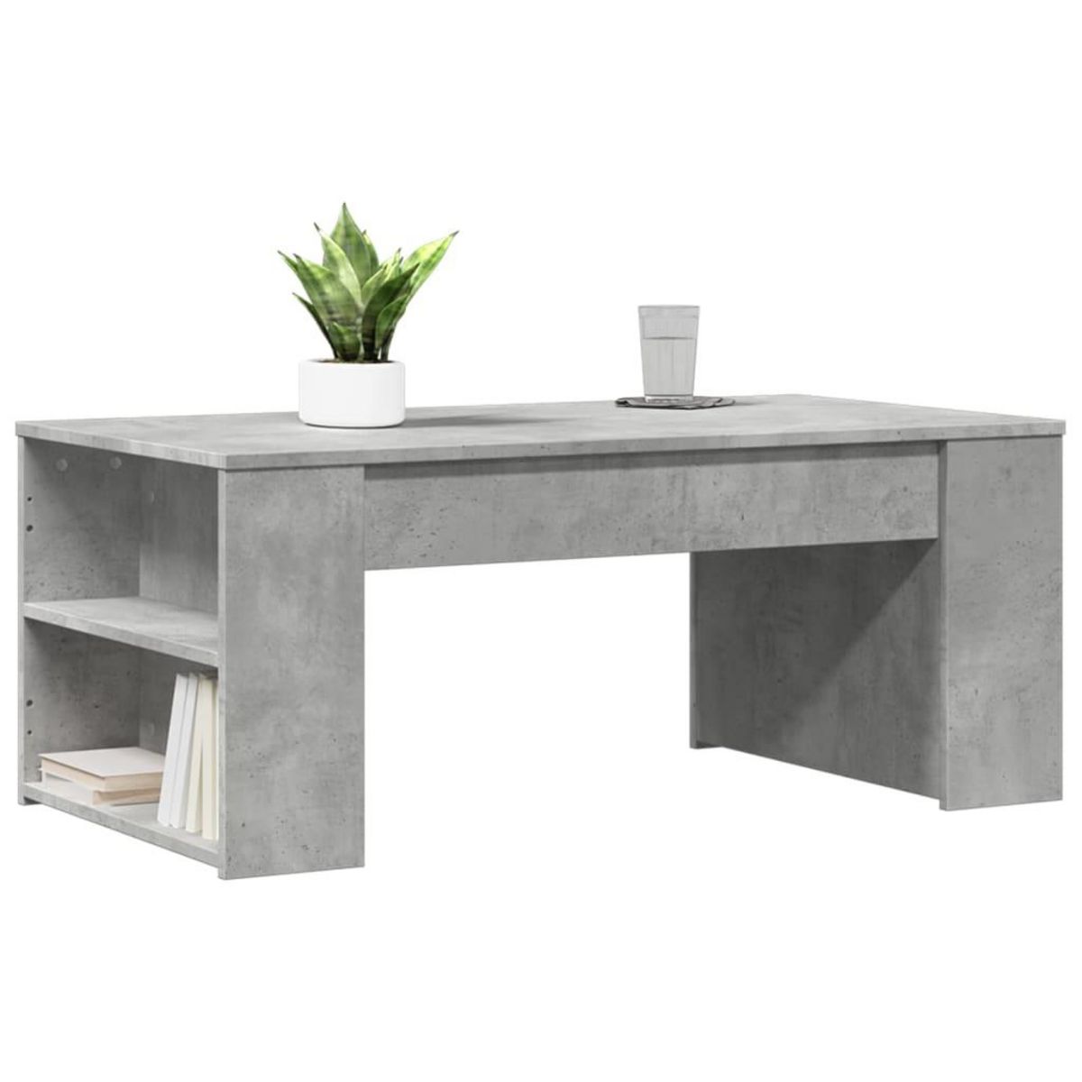 VIDAXL Table basse gris beton 102x55x42 cm bois d'ingenierie