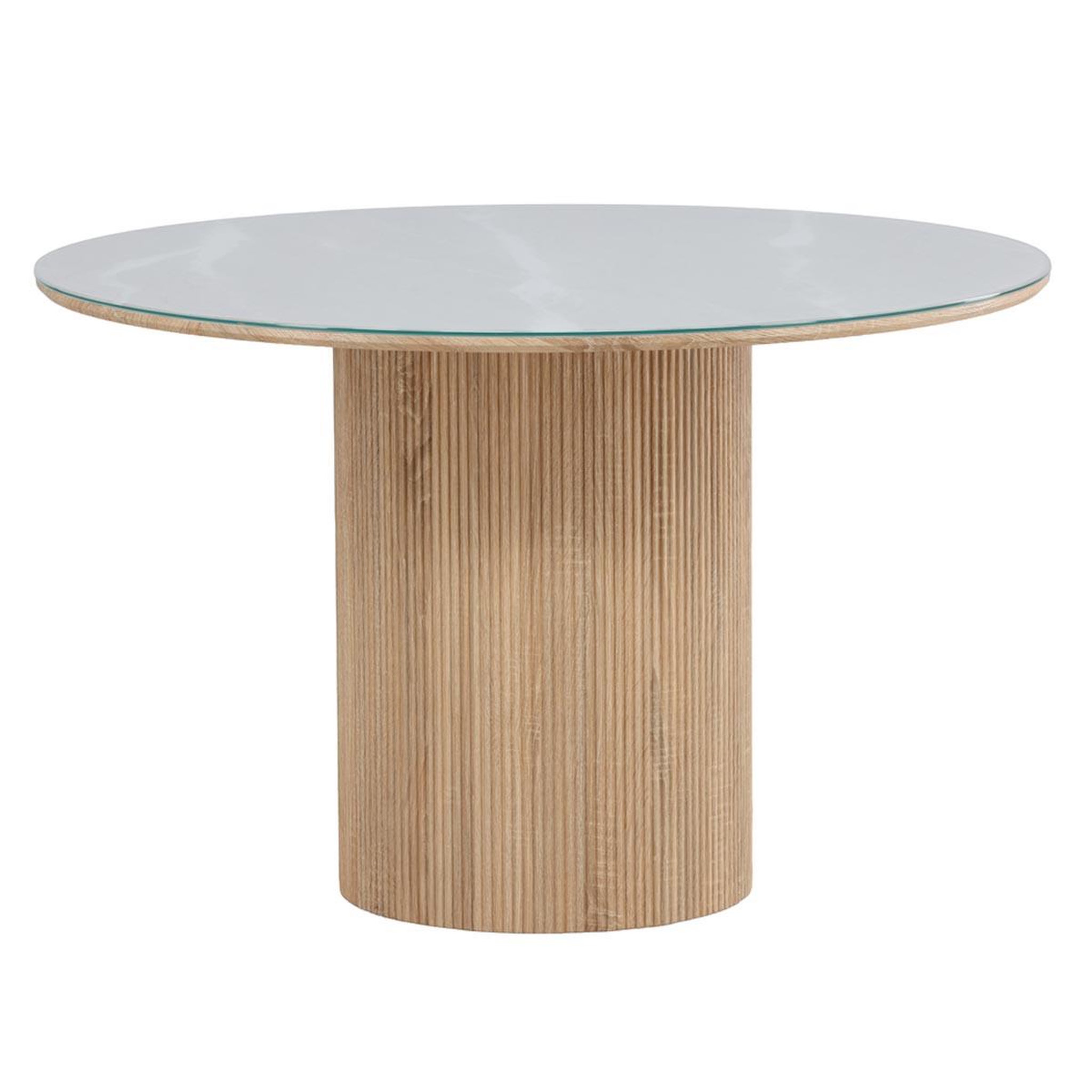 Paris Prix Table à manger en verre  haron  120cm blanc & naturel