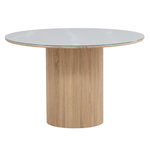 Paris Prix Table à Manger en Verre  Haron  120cm Blanc & Naturel