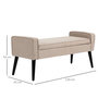 Voir la diapositive 3 : HOMCOM Banquette coffre de rangement 2 en 1 style contemporain pieds effilés bois d'hévéa noir aspect lin beige