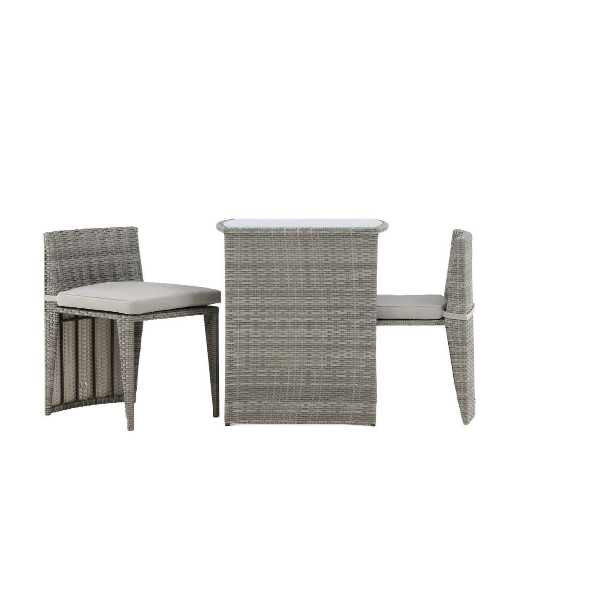 Voir la diapositive 3 : Paris Prix Ensemble table de jardin & 2 chaises  savanna  75cm gris