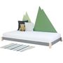 Voir la diapositive 1 : BENLEMI Lit simple en bois TEENY gris 90x190cm