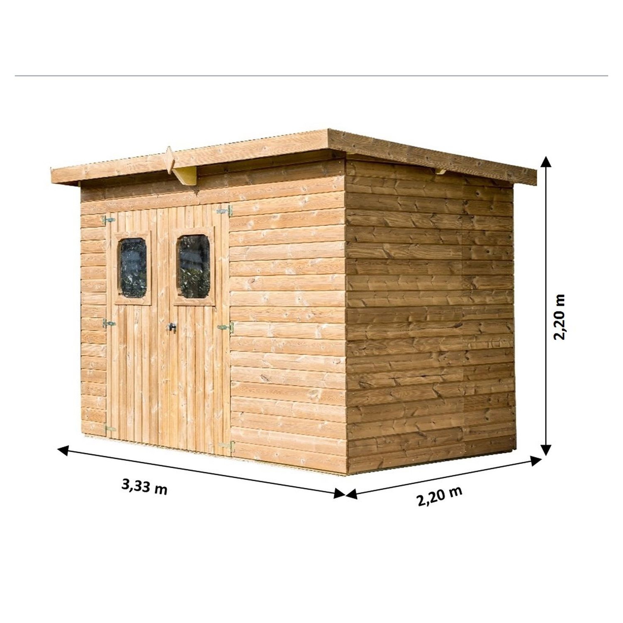 Voir la diapositive 8 : Habrita Abri de jardin bois - Autoclavé - 7,33m²
