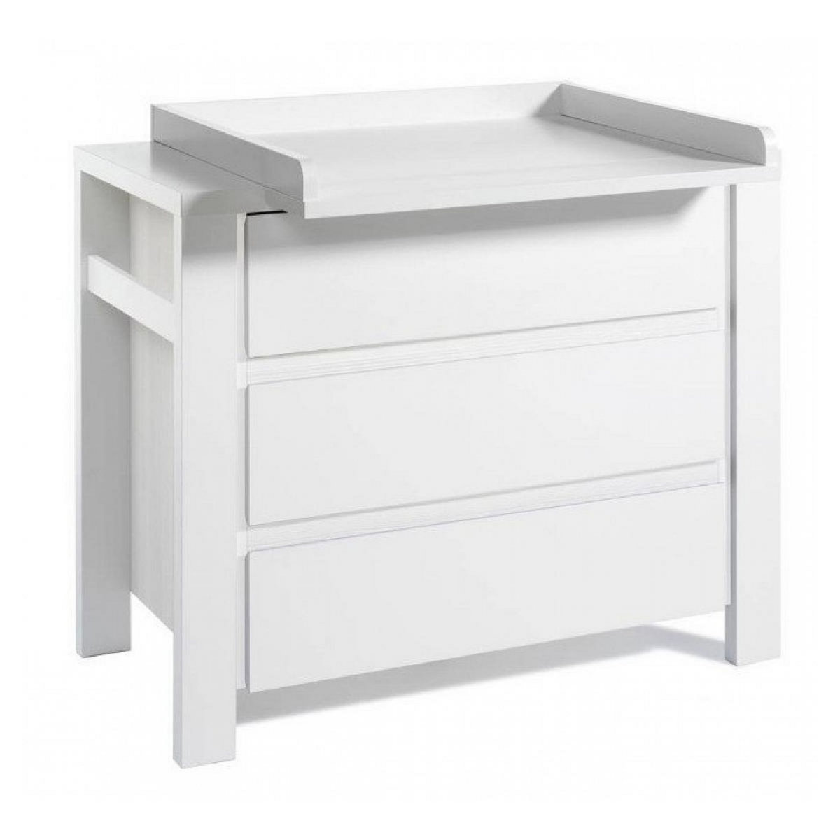 SCHARDT Commode avec plan à langer 3 tiroirs laqué blanc Milano White 110 cm L 110 x H 90 x P 55 cm