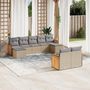 Voir la diapositive 1 : VIDAXL Salon de jardin avec coussins 9 pcs beige resine tressee