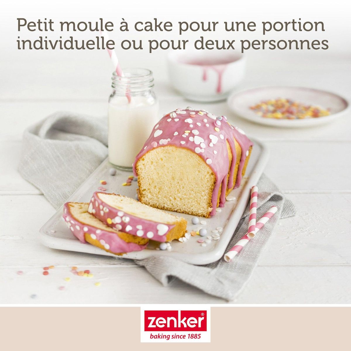 ZENKER Set pâtisserie avec mini moule à cake 20 cm, 2 bols à mixer, verre mesureur et spatule Zenker