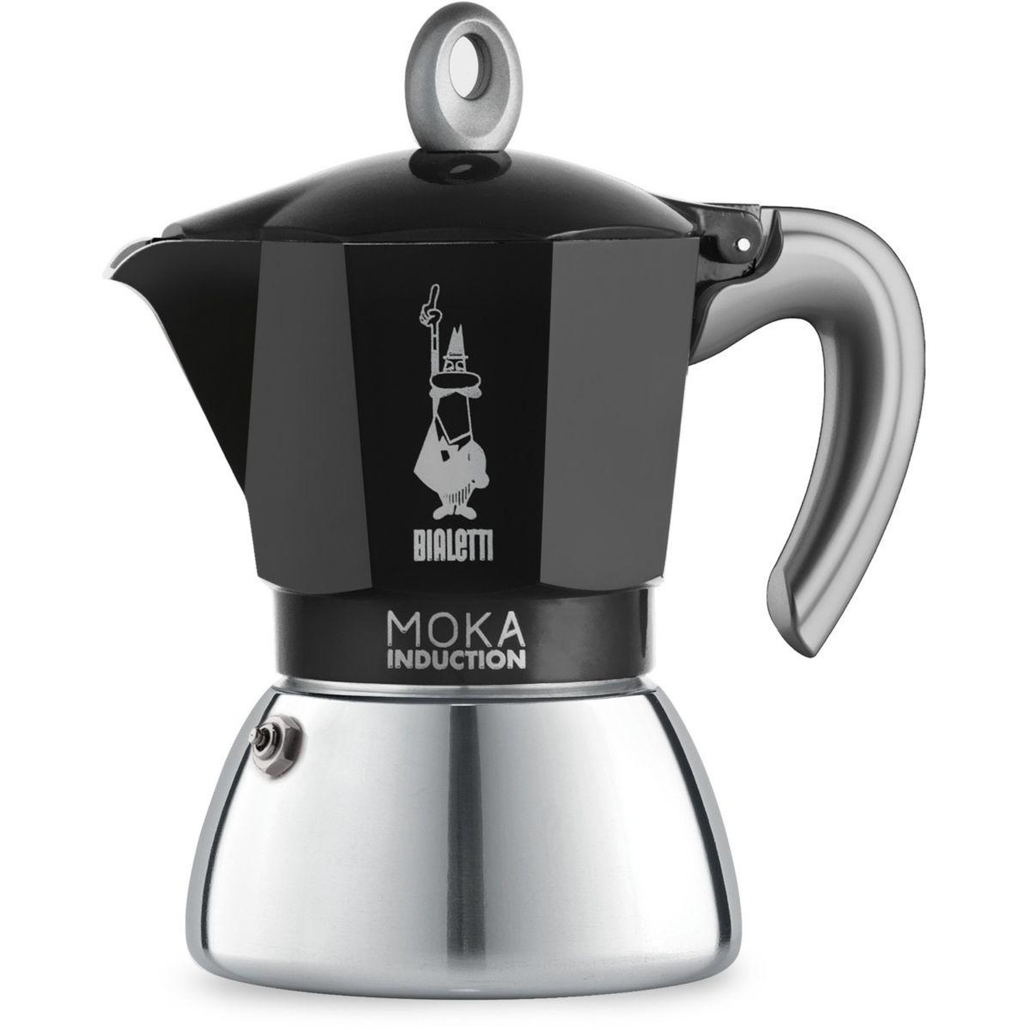 BIALETTI Cafetière italienne dont induction Moka Noir - capacité 6 tasses