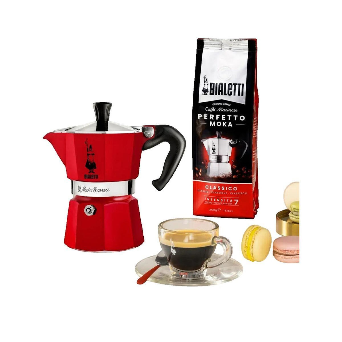 BIALETTI Cafetière Bialetti Moka Express Winter Wonderland rouge et argenté