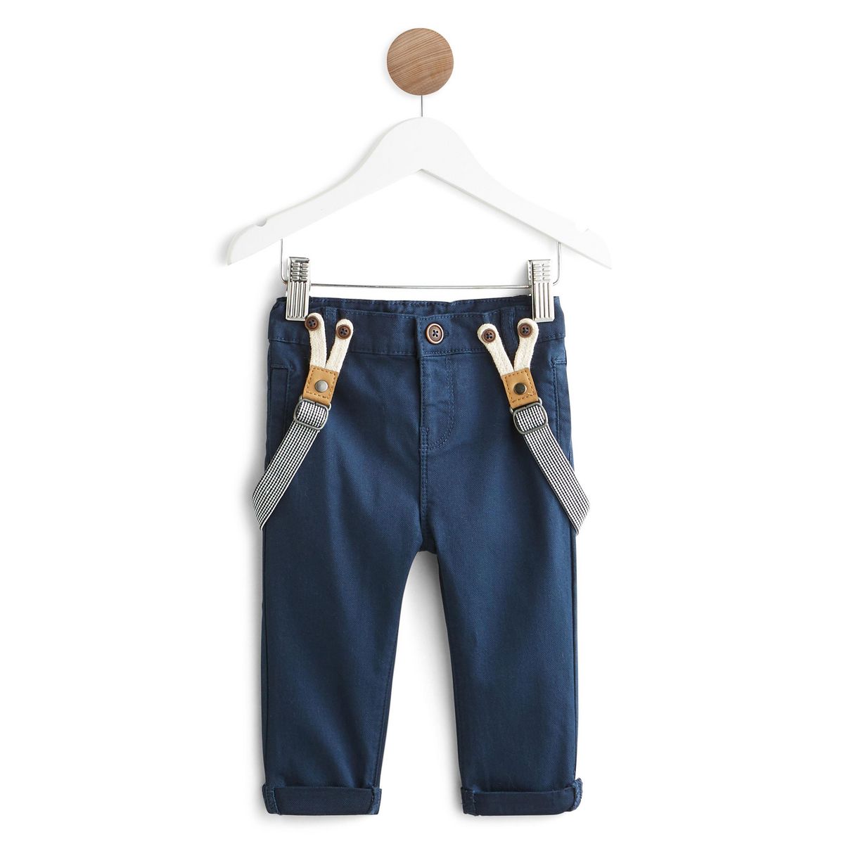 IN EXTENSO Pantalon à bretelles bébé garçon