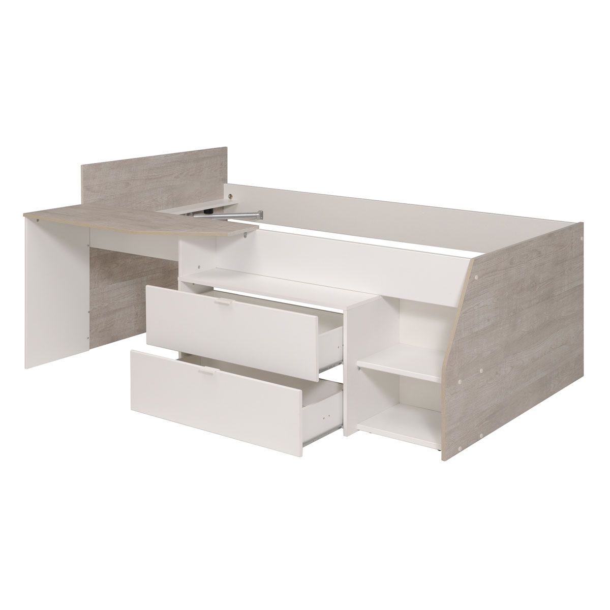 Lit enfant mi hauteur avec rangement 90x190/200cm MIKA