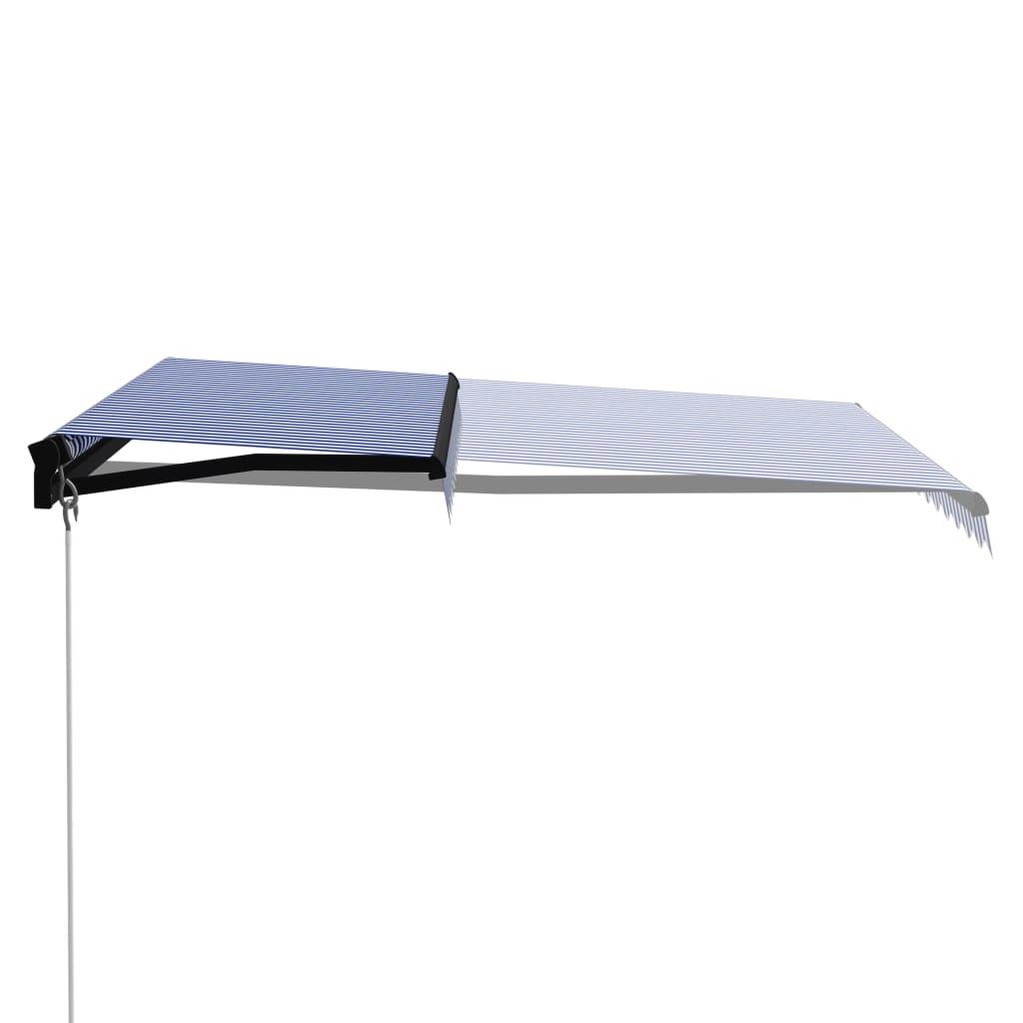 Voir la diapositive 2 : VIDAXL Auvent manuel retractable 300x250 cm Bleu et blanc