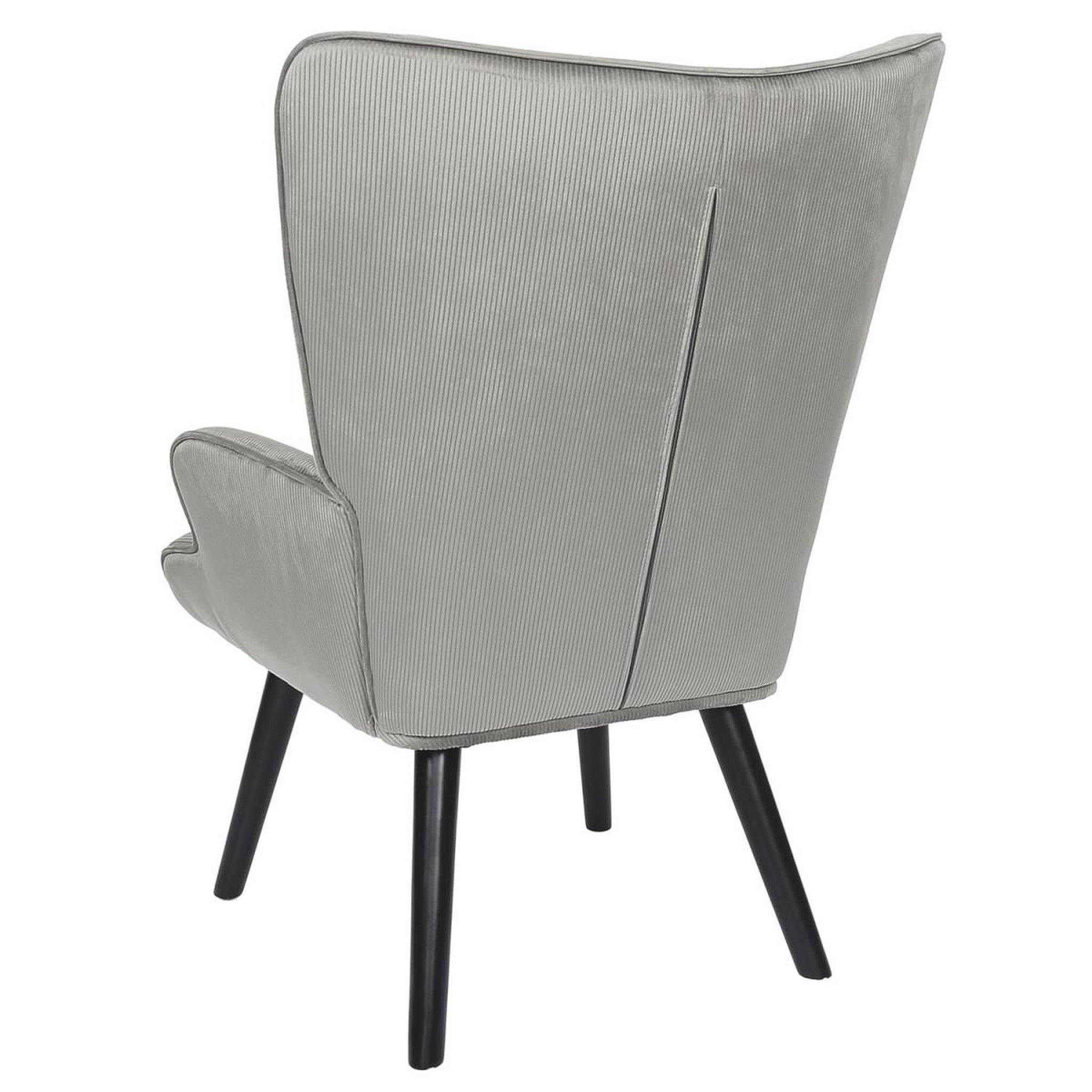 Voir la diapositive 5 : The Home Deco Factory Fauteuil en velours côtelé  giulia  96cm gris