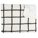 Paris Prix Plaid Sherpa à Carreaux  Crush  130x160cm Blanc