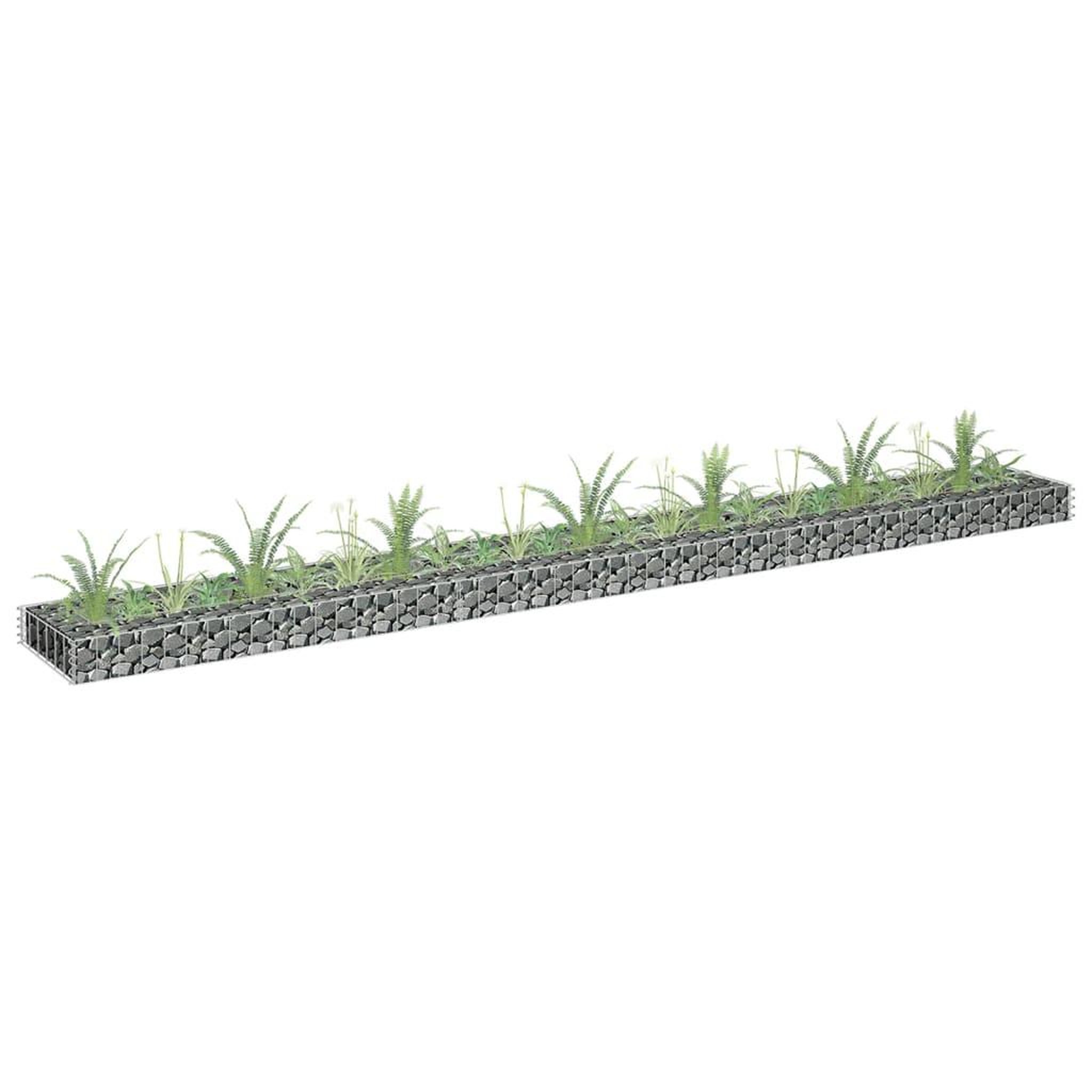Voir la diapositive 1 : VIDAXL Lit sureleve a gabion Acier galvanise 270x30x10 cm