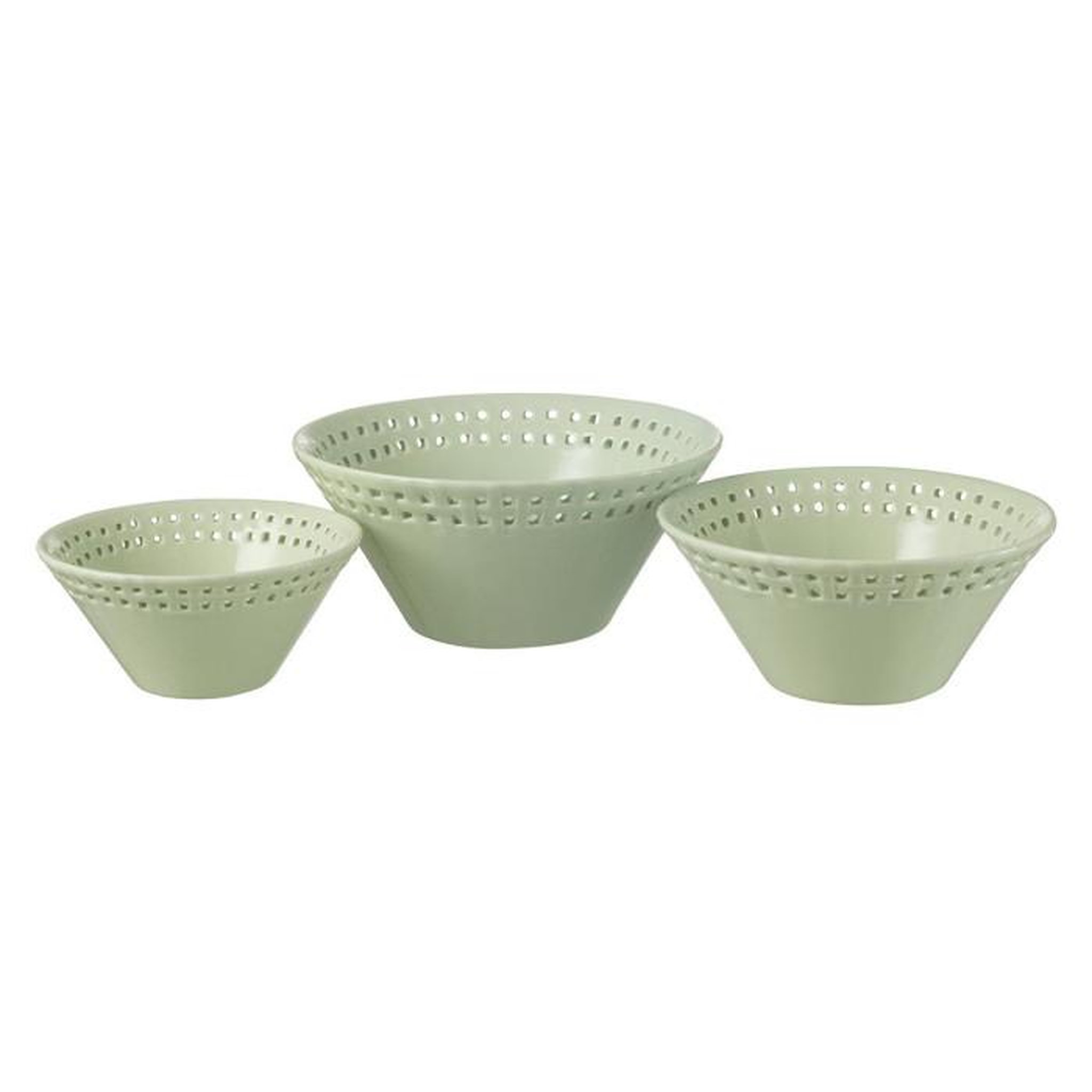 Voir la diapositive 1 : Paris Prix Lot de 3 Coupelles en Céramique  Vercer  19cm Vert