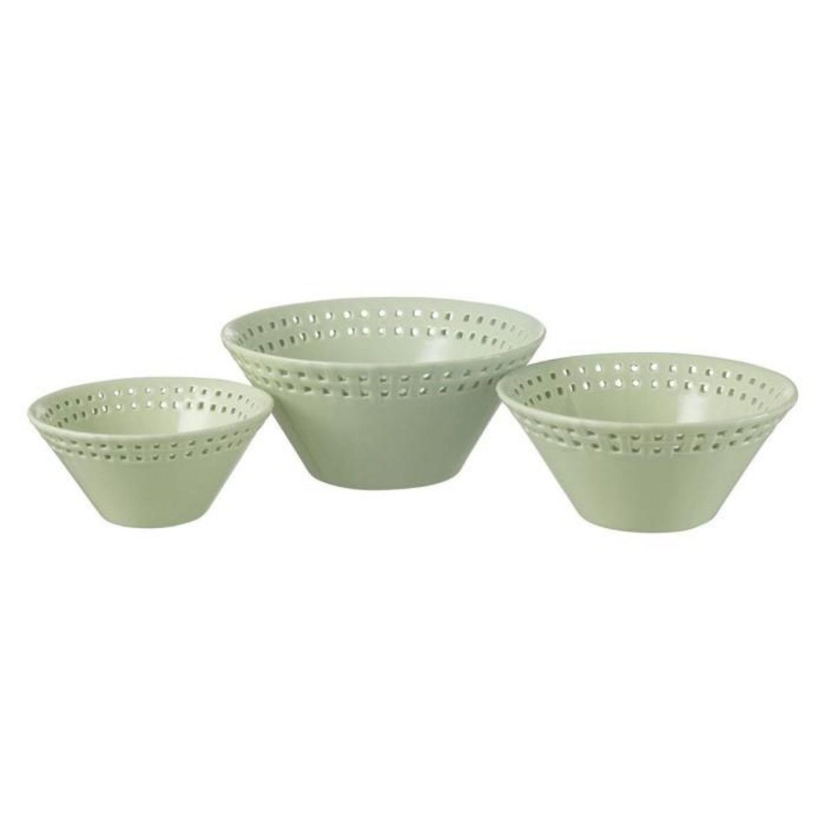 Paris Prix Lot de 3 Coupelles en Céramique  Vercer  19cm Vert