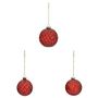 Voir la diapositive 1 : ATMOSPHERA Lot de 3 Boules de Noël Déco  Soir  8cm Rouge