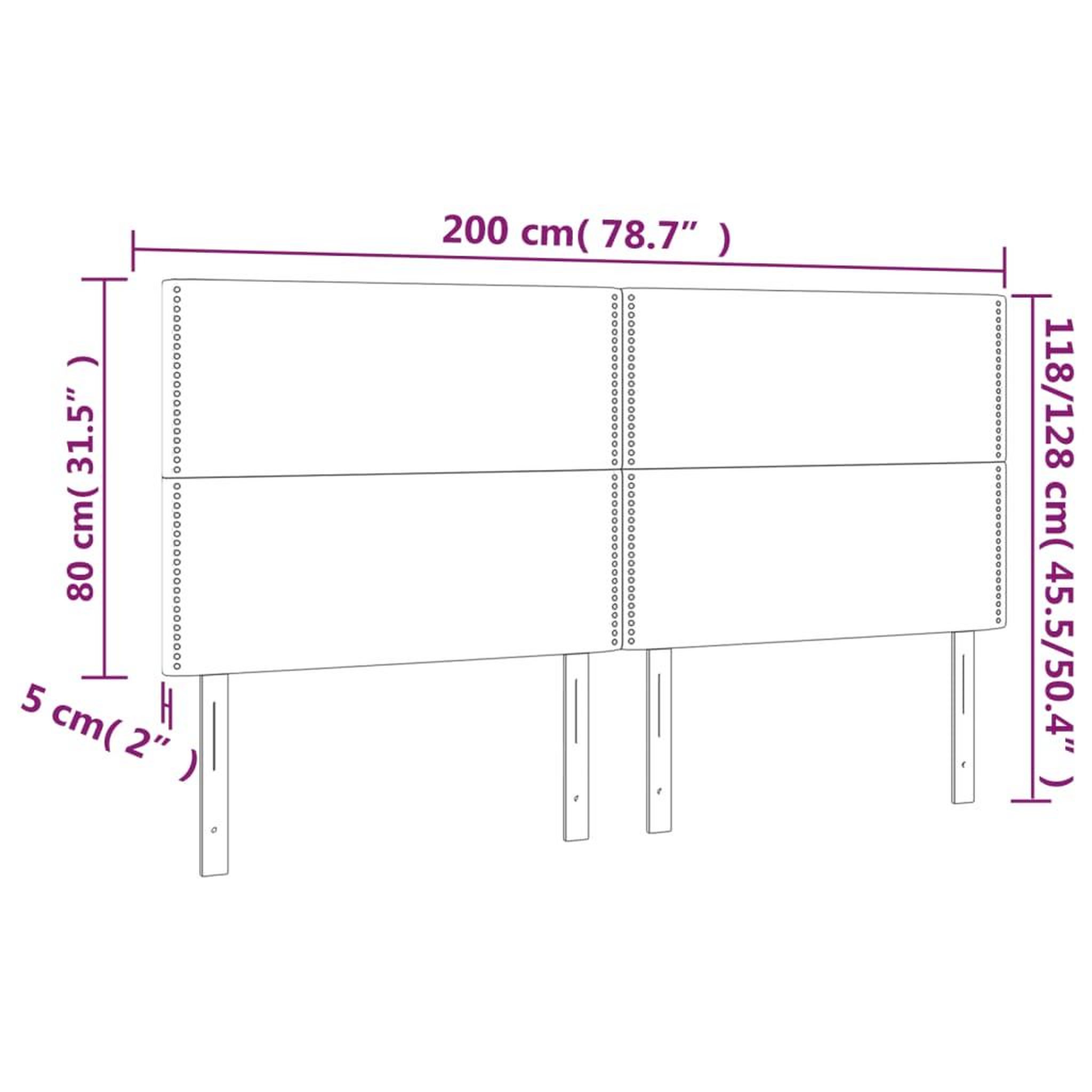 Voir la diapositive 6 : VIDAXL Tetes de lit 4 pcs Gris 100x5x78/88 cm Similicuir