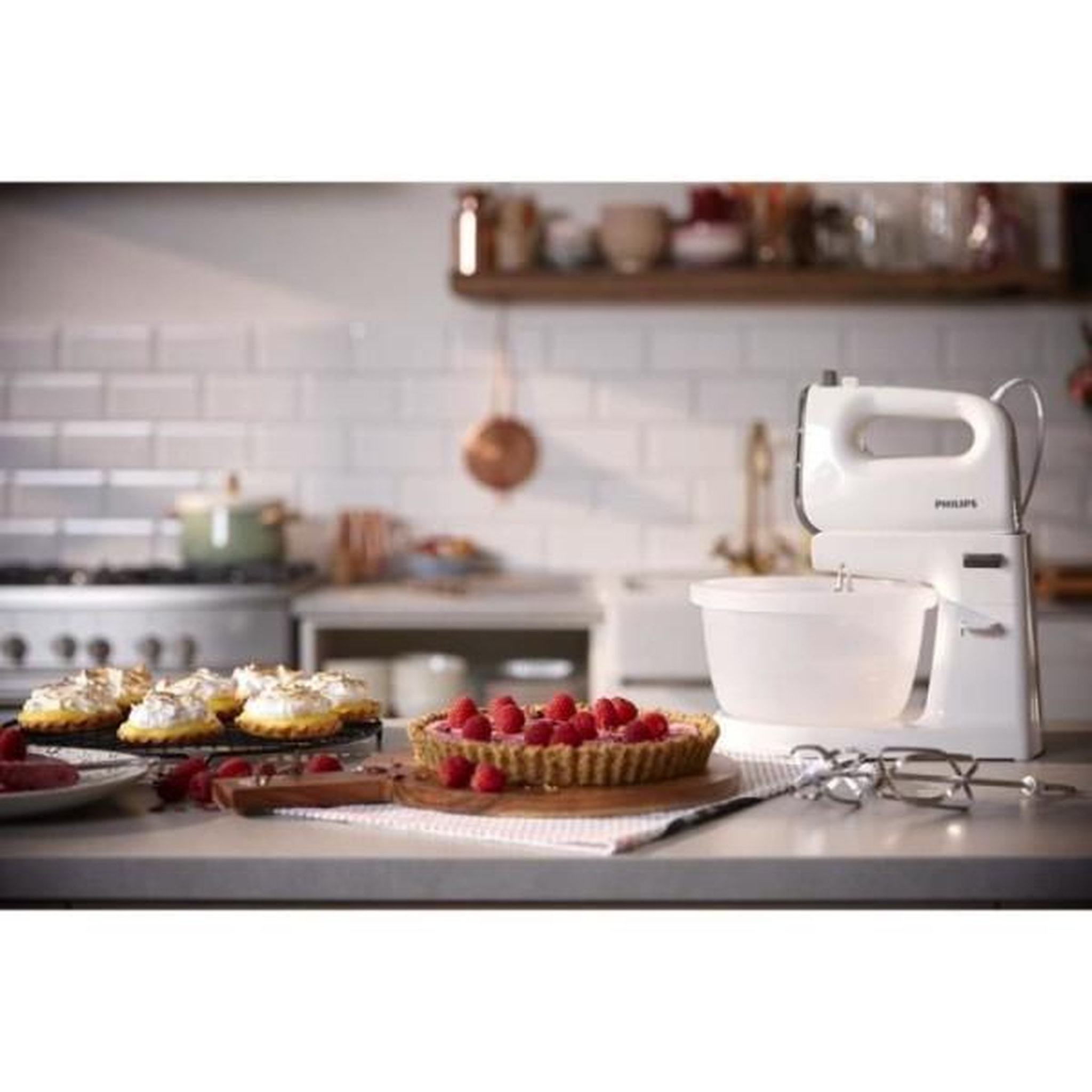 Voir la diapositive 2 : Philips Batteur Fouet Electrique  - PHILIPS - HR3745/00 - 450 W - 3 L - Blanc