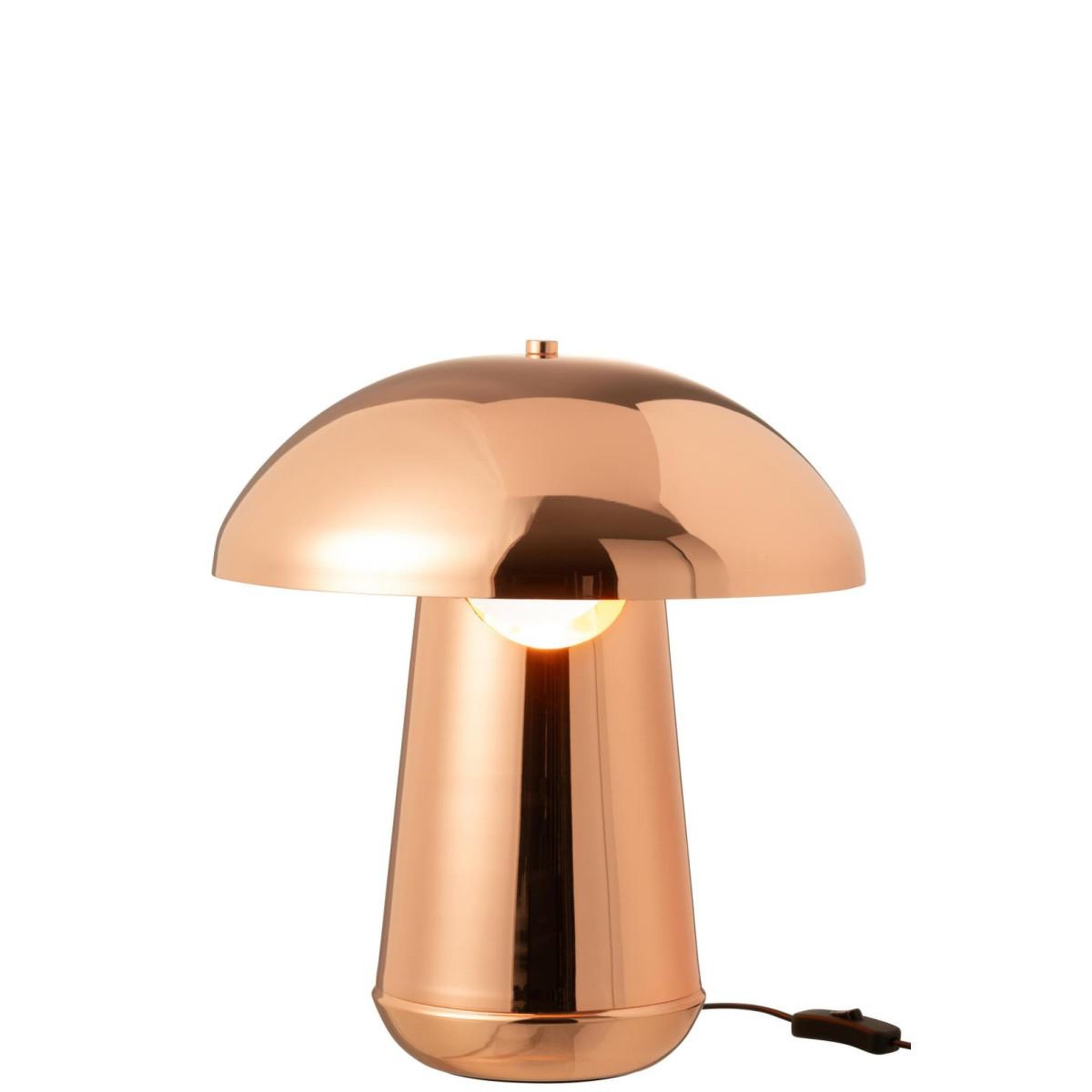 Voir la diapositive 2 : J-LINE Lampe à poser design en métal  champignon  43cm cuivre