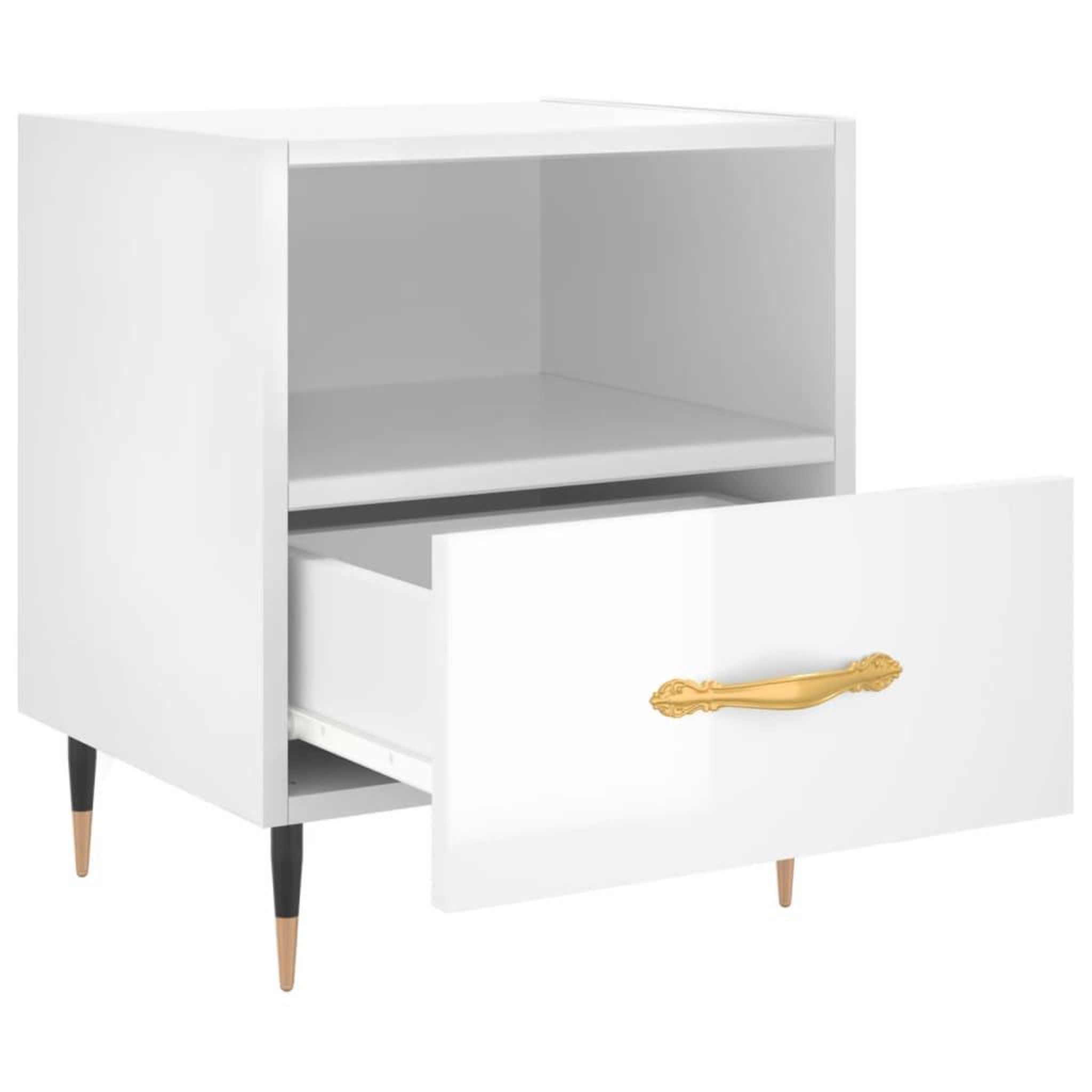 Voir la diapositive 3 : VIDAXL Table de chevet blanc brillant 40x35x47,5 cm bois d'ingenierie