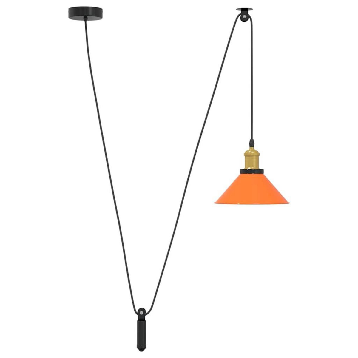 VIDAXL Lampe suspendue reglable hauteur E27 orange brillant metal
