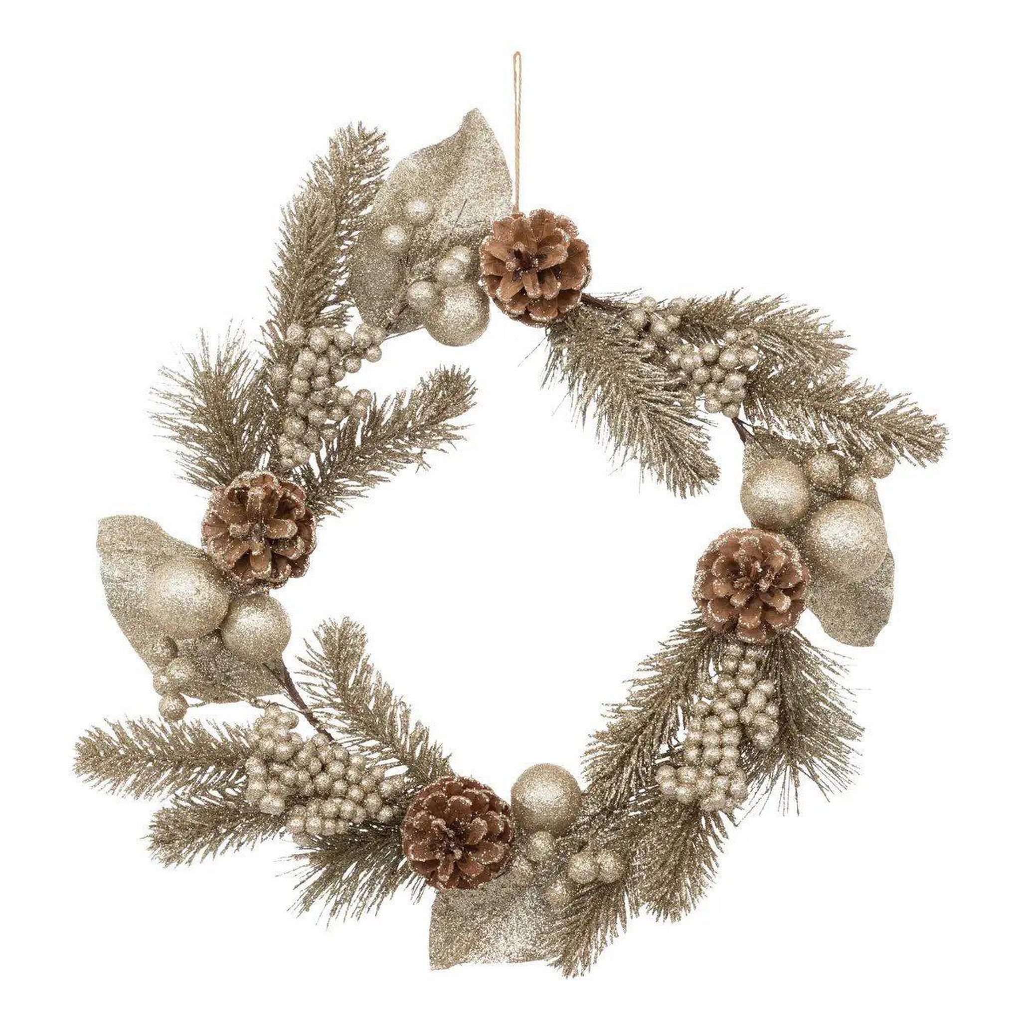 ATMOSPHERA Couronne de noël  pomme de pin  40cm or