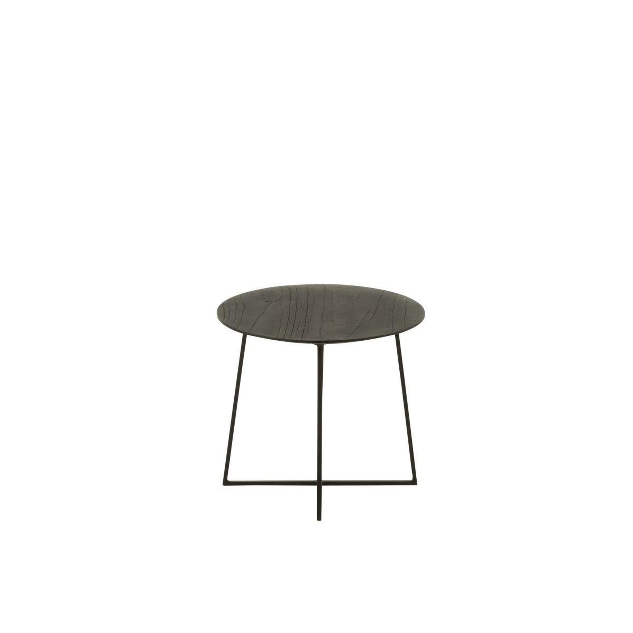 Voir la diapositive 3 : J-LINE Table d'appoint en teck  lucille  45cm noir