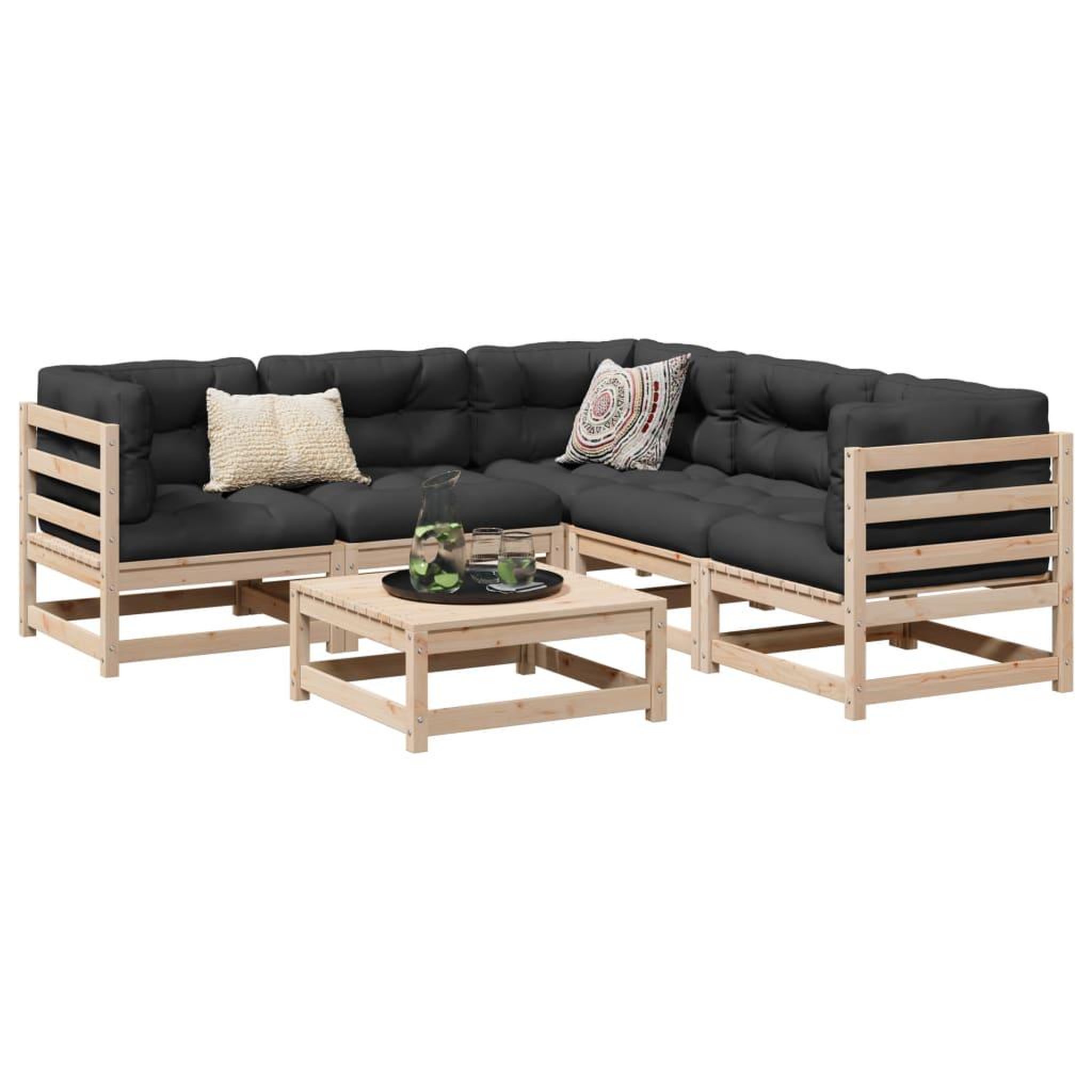 VIDAXL Salon de jardin 6 pcs bois de pin massif