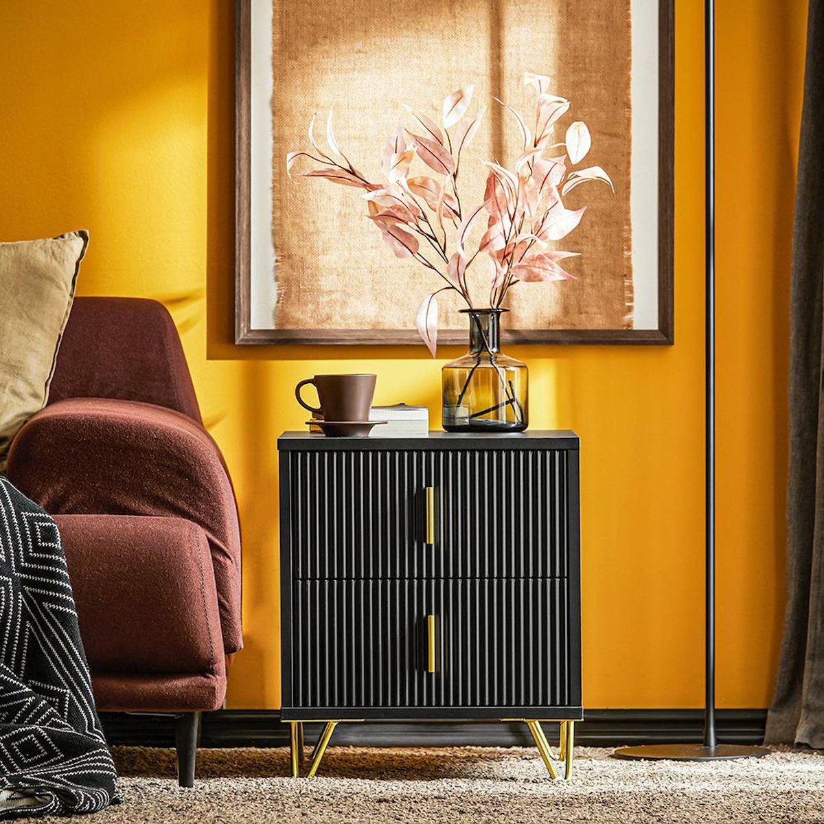 SOBUY SoBuy - Table De Chevet à deux tiroirs - Moderne - FBT115