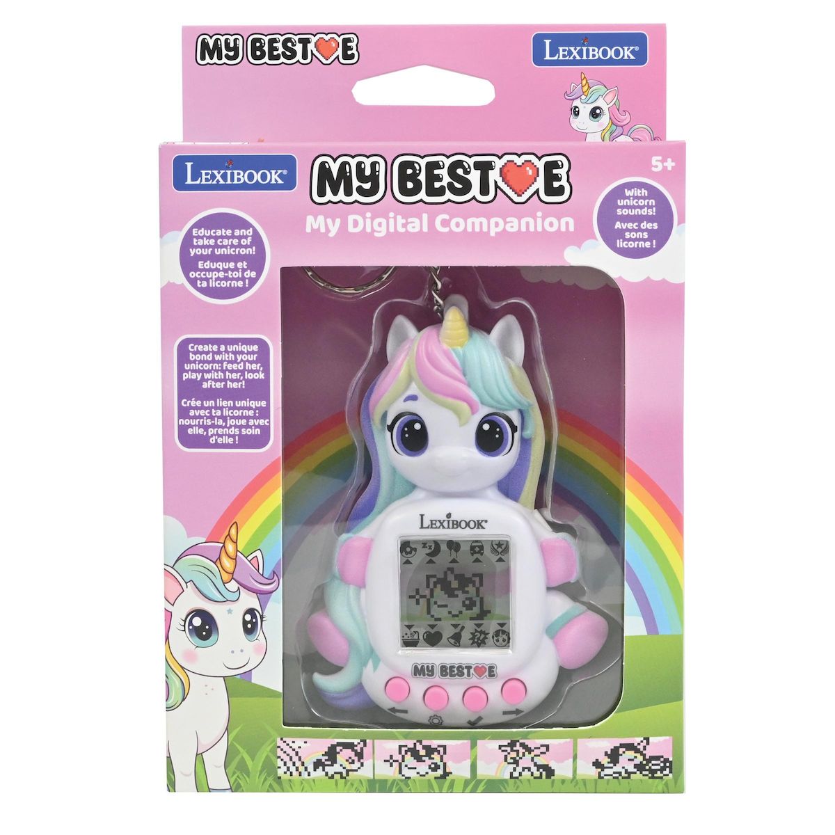 Lexibook Console My Best-E® Licorne avec écran LCD et porte-clés