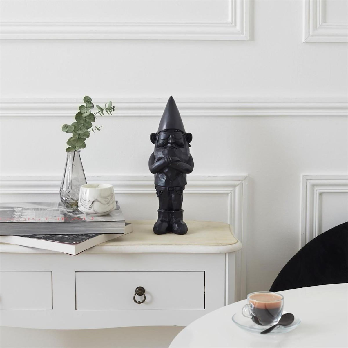 Paris Prix Statuette Design  Nain de Jardin Bad  33cm Noir