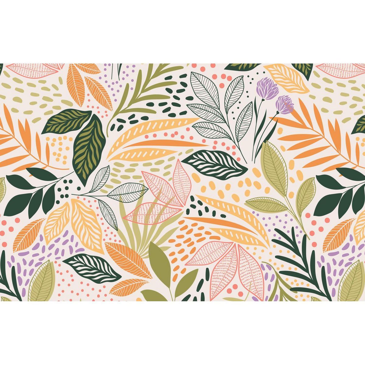 HABITABLE Lot de 6 sets de table motifs feuillage MAOLI - 28 x 43 cm - Multicolore