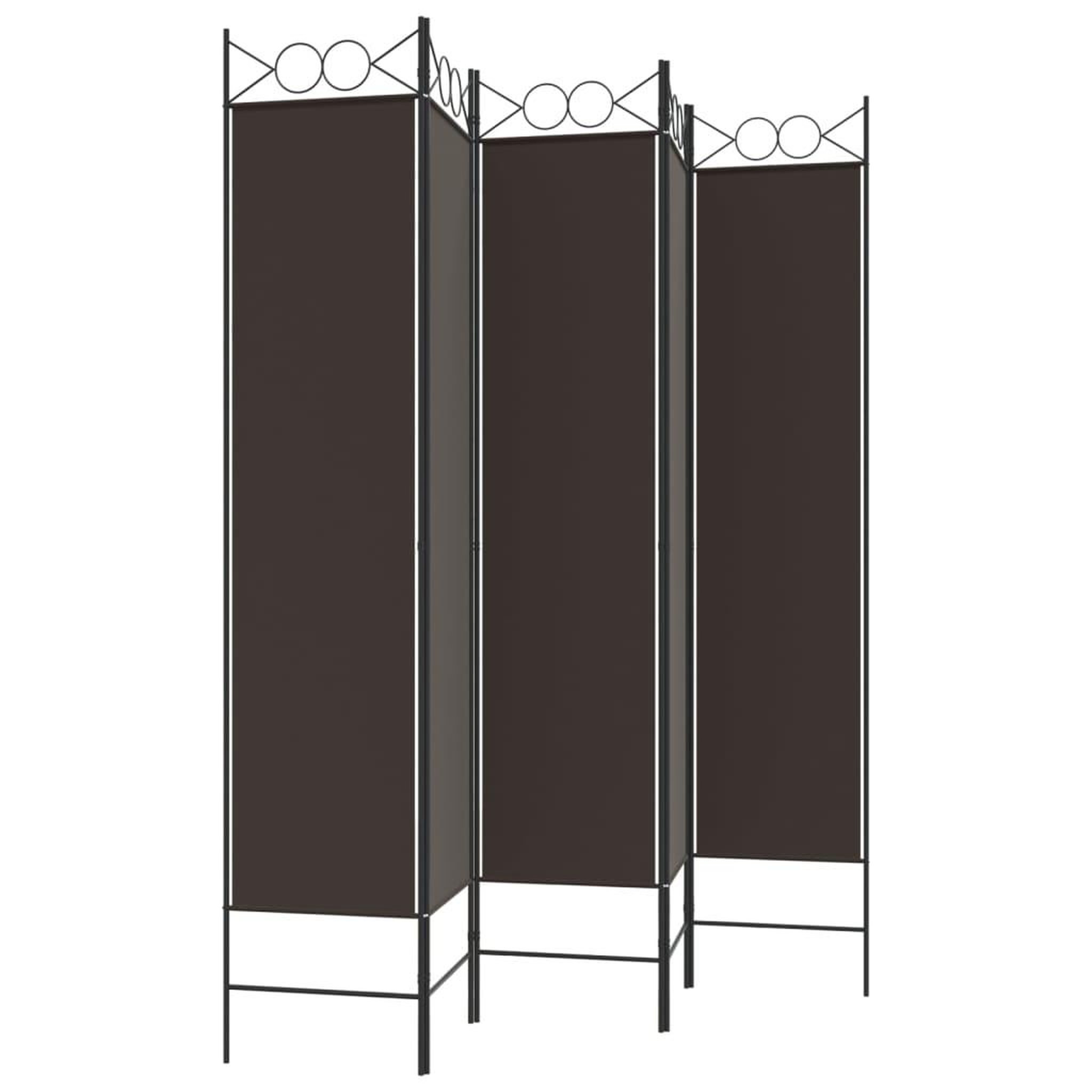 Voir la diapositive 5 : VIDAXL Cloison de separation 5 panneaux marron 200x200 cm tissu