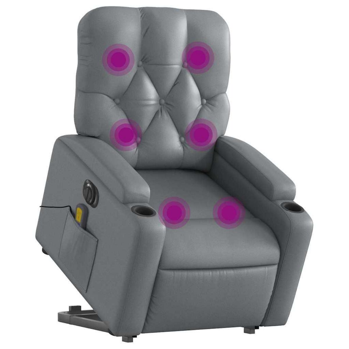 VIDAXL Fauteuil inclinable de massage electrique gris similicuir