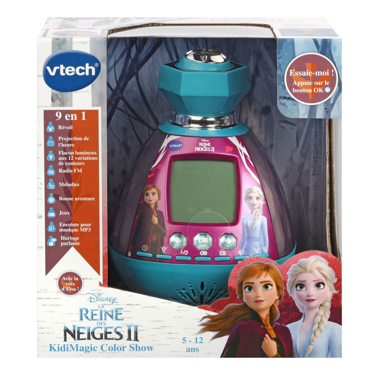 VTECH Réveil magique 9 en 1 KidiMagic Color Show - La reine des neiges 2