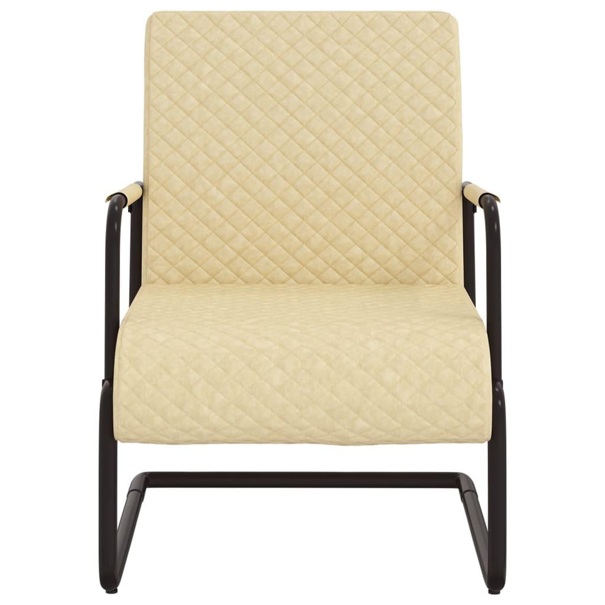 Voir la diapositive 2 : VIDAXL Chaise cantilever Creme Similicuir
