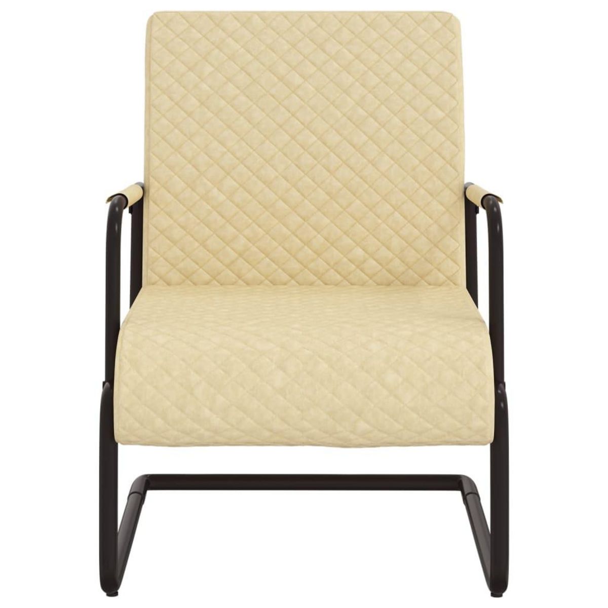 VIDAXL Chaise cantilever Creme Similicuir