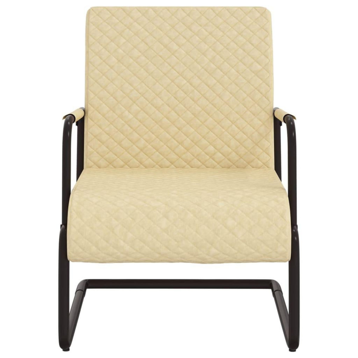 VIDAXL Chaise cantilever Creme Similicuir