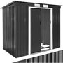 Voir la diapositive 1 : tectake Abri de jardin métal 2,7 m² toiture monopente en acier gris/blanc