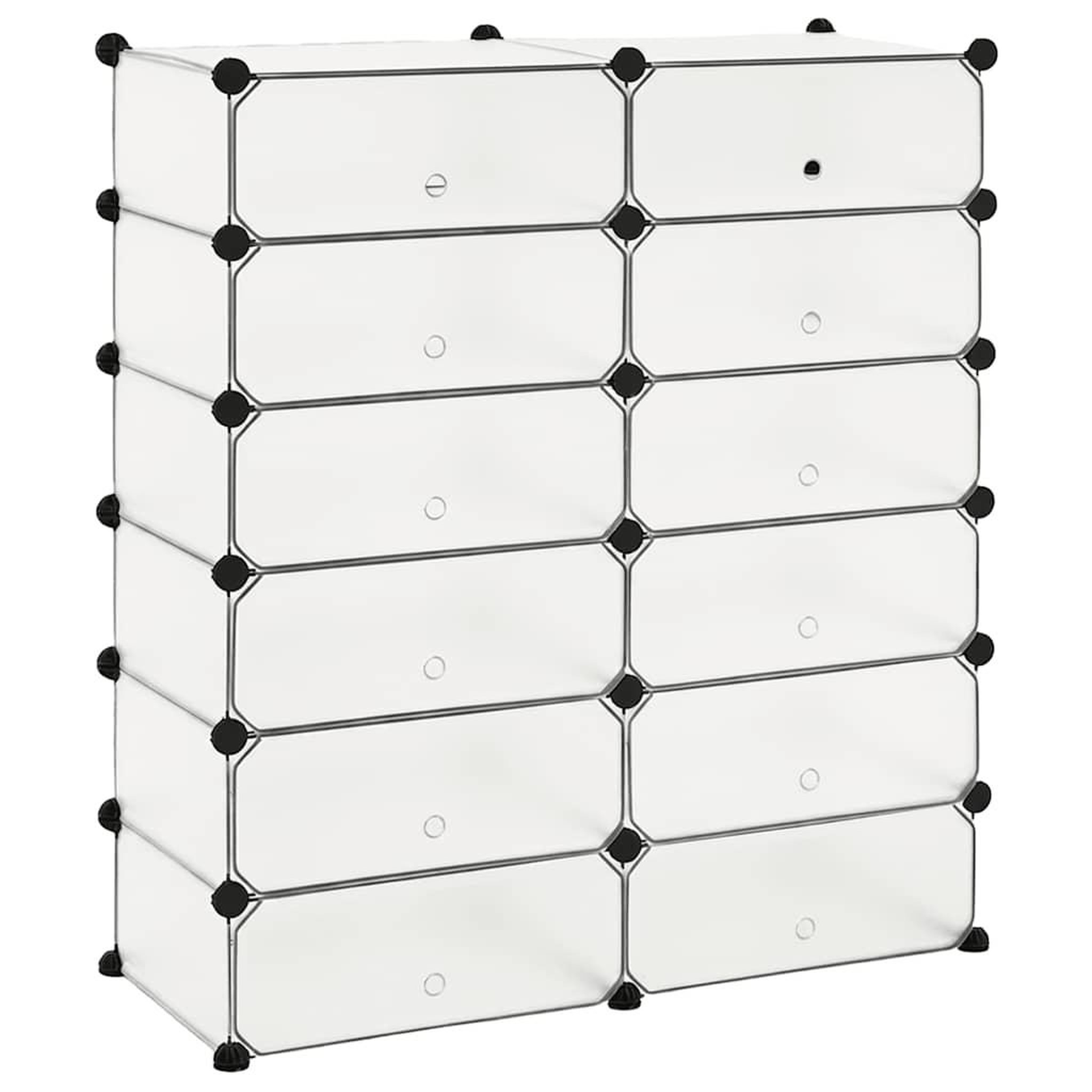 Voir la diapositive 2 : VIDAXL Armoire a chaussures avec 12 compartiments blanc