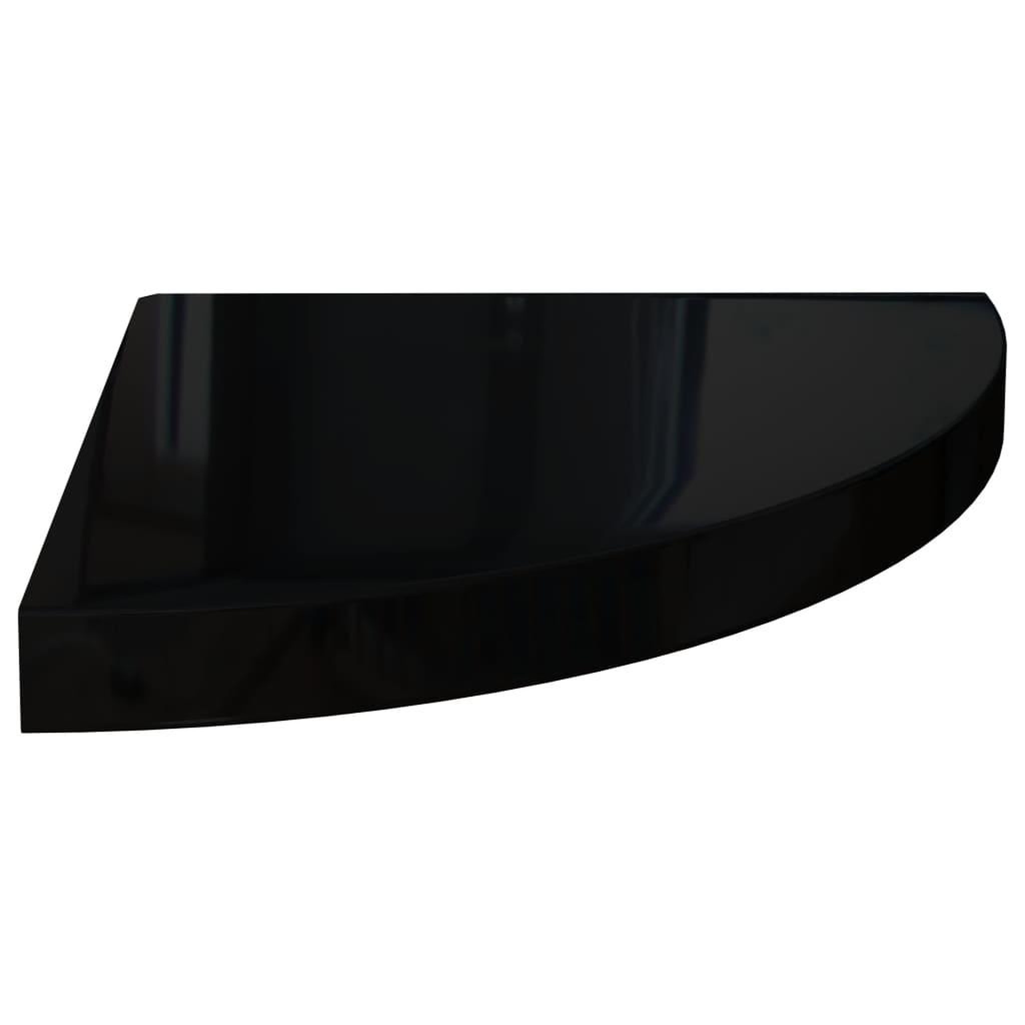 Voir la diapositive 3 : VIDAXL Etageres d'angle flottantes 2pcs noir brillant 35x35x3,8 cm MDF