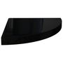 Voir la diapositive 3 : VIDAXL Etageres d'angle flottantes 2pcs noir brillant 35x35x3,8 cm MDF